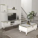 Table Téléviseur Grew Unit Blanc 1.80M T808 + Table Basse B808 thumbnail 1