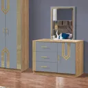 Chambre à Coucher 6 battants 5 pièces Beige Gris 3053 thumbnail 5