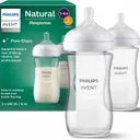 PHILIPS AVENT – Natural Response - Biberons en verre 240 ml (8 oz) avec tétines à débit moyen (Débit 3) thumbnail 1