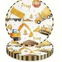 Vaisselle jetable – Thème camion benne jaune (20 pièces) thumbnail 1