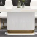 Table à Manger 6 places 160X90CM Blanc C606 (1+6) thumbnail 1