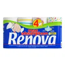 Essuie-tout maxi absorption blanc et décoré Renova x4 rouleaux thumbnail 1