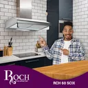 Hotte De Cuisine Roch 60X60 Casquette Inox RCH-60SCIX thumbnail 3