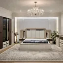 Chambre à Coucher Armoire 6 battants 7 pièces Beige Marron Eruh thumbnail 1