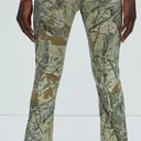 Pantalon camouflage évasé à effet superposé et ourlets effilochés pour homme - Taille 40 thumbnail 1