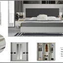 Chambre à Coucher 6 battants 4 pièces Blanc Gris Lines thumbnail 3