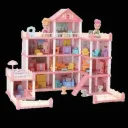 Maison de poupée 4 étages Luxe pour filles avec poupées et accessoires complets inclus thumbnail 1