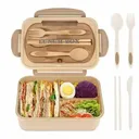 Lunchbox Isotherme avec Compartiments et Couverts – Kaki thumbnail 1