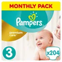 PAMPERS PREMIUM CARE - Couches Taille 3 – 204 unités (Format mensuel) thumbnail 1