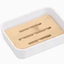 Porte-Savon en Polystyrène Finition Bambou – Blanc et Noir thumbnail 1