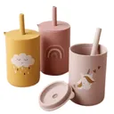 Mini gobelet pour enfants en silicone avec paille et couvercle - 150 ML thumbnail 1