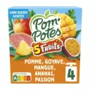 POM' POTES - Compotes multi variétés pomme-goyave-mangue - ananas et passions 4x90G thumbnail 1