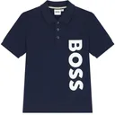 Boss,Polo bleu marine à logo pour garçon 6ans thumbnail 1