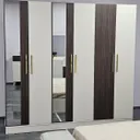 Chambre à Coucher 6 battants 4 pièces Gris Marron Beige Piazza thumbnail 5