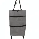 Sac-chariot à roulettes pliable pour courses (capacité de 20kg) - Gris thumbnail 1