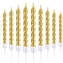 Bougies d'anniversaire dorée pour adultes,10 pièces thumbnail 1
