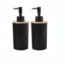 Lot de 2 distributeurs de Savon Rechargeables avec bouchon en bois thumbnail 1