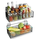 Étagères murales noires – Spacieuses pour salle de bain et cuisine - Lot de 2PCS thumbnail 1