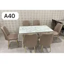Table à Manger 6 places 80X140 Métal Noir A40 thumbnail 1