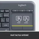 Logitech Wireless Touch Keyboard K400 Plus (Noir) thumbnail 3