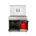 Cuisinière ASTECH CK90ART 5 feux gaz full option inox gold thumbnail 1