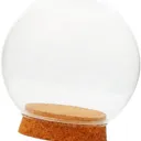 Cloche en Verre Globe Dôme Terrarium Conteneur Décor avec Base en Bois - Clair, 15cm thumbnail 1