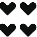 Bande de tapis,  antidérapant réutilisable lavable en PU  Noir/Coeur , 4 pièces thumbnail 1
