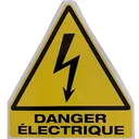 Autocollant - Danger électricité jaune-4 pcs thumbnail 1