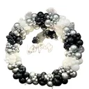 Kit guirlande ballons 147 pièces – Noir, argent et blanc pour fête & mariage thumbnail 1