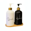 Bouteilles de distributeur de savon liquide - 2 pièce avec plateau thumbnail 1