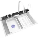 Evier de cuisine 8046W en acier inoxydable 304-coloris blanc thumbnail 1