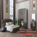 Chambre à Coucher 6 battants 4 pièces Gris Clair-dore Logan thumbnail 1
