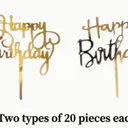 40 pièces décoration de gâteau anniversaire Lettres Happy birthday thumbnail 1