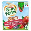 POM'POTES - Compotes Gourdes - 5 Fruits Pomme Fraise Framboise Myrtille Cerise thumbnail 1