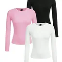 Lot de 3 T-Shirts Femme – Manches Longues, Basiques & Doux thumbnail 1