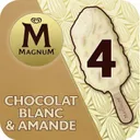 MAGNUM - Glace au chocolat blanc et amandes - 4 bâttonets (292g) thumbnail 1