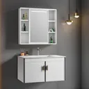 Meuble de salle de bain T-342 en fibre de carbone, coloris blanc (sans lumière Led) thumbnail 1