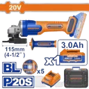 Meuleuse d'Angle Sans Fil 20V (Brushless) - Pack Complet - WADFOW thumbnail 1