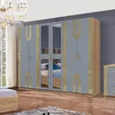Chambre à Coucher 6 battants 5 pièces Beige Gris 3053 thumbnail 4