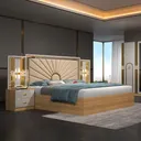 Chambre à Coucher 6BATTANTS 5PIECES Beige Blanc MC615 thumbnail 2