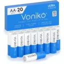 Batteries Alcalines AA VONIKO ULTRA - Pack de 20 thumbnail 1