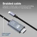 Câble adaptateur Type-C vers HDMI - Mâle / Mâle (compatible 4K à 60Hz) - 2 mètres R SCAR RS-CABTCHD thumbnail 2