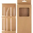 Set de 4 Pailles en Verre + Brosse – Borosilicate Résistant thumbnail 1