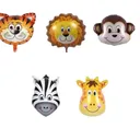 Ballons en Feuille d'Aluminium Safari – Motif Girafe, Zèbre, Tigre, Lion, Singe thumbnail 1