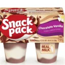 Snack Pack – Pouding Chocolat & Vanille – 4 Pots de 92 g thumbnail 1