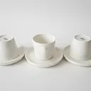 Service de Tasses et Sous-tasses Blanc – 12 Pièces thumbnail 1