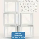 écorations de boîtes à ballons - 5 boîtes transparentes (blanches ou dorées) avec 52 lettres (2 jeux de A à Z) thumbnail 1
