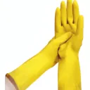 Gants de Nettoyage en Caoutchouc Jaune – 1 Paire Résistante thumbnail 1