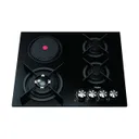 Plaque Haier Encastrable 4FEUX Mixte 3F A Gaz 1F Electrique Verre Noir HOBF60FB thumbnail 1