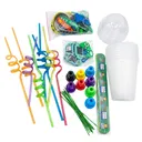 Accessoires de Fête Gaming – Kit avec 8 Gobelets, Pailles Fantaisie, Attaches, Bracelets Thématiques et Porte-clés thumbnail 1